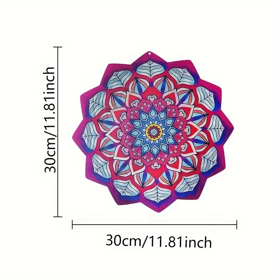 Hanging Metal Spinner Mandala Flower for Garden and Patio Outdoor Home Decor