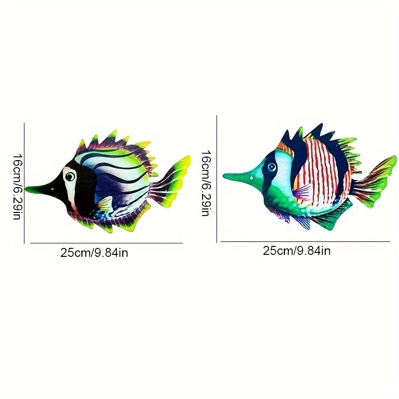 Ocean Sea Fish Decorations for Wall Hanging Wall Art Decoration Metal Fish Crafts Wall Decor Iron Art Balcony Ornaments