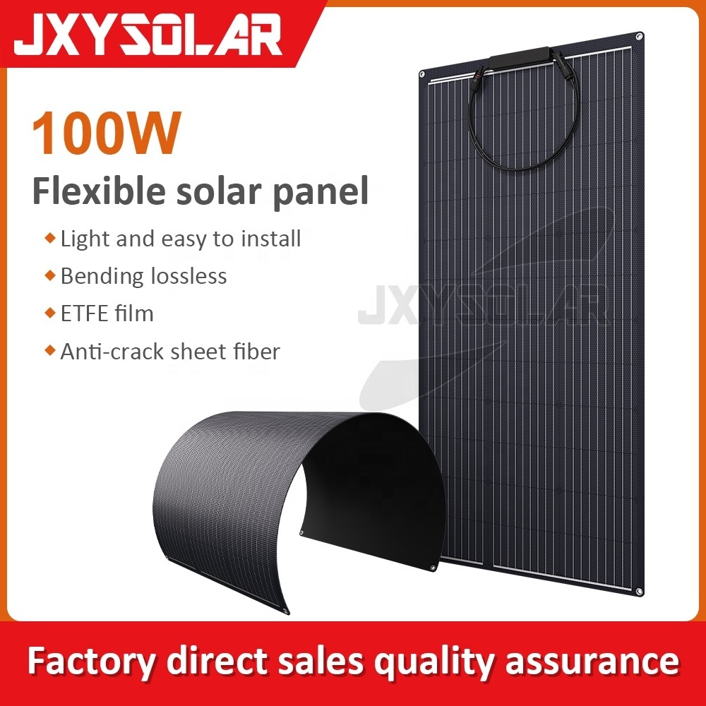 100 Watt 20 Volt Flexible Solar Panels with ETFE Salt Spray Resistant for RV Yacht Marine Car Boat Off-Grid Applications Uses