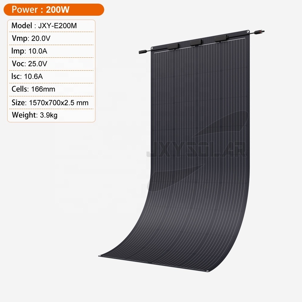 200 Watt 20 Volt Mono Cells Cutting-Edge Flexible Solar Panels for Motorhomes and Caravans Off-Grid Applications