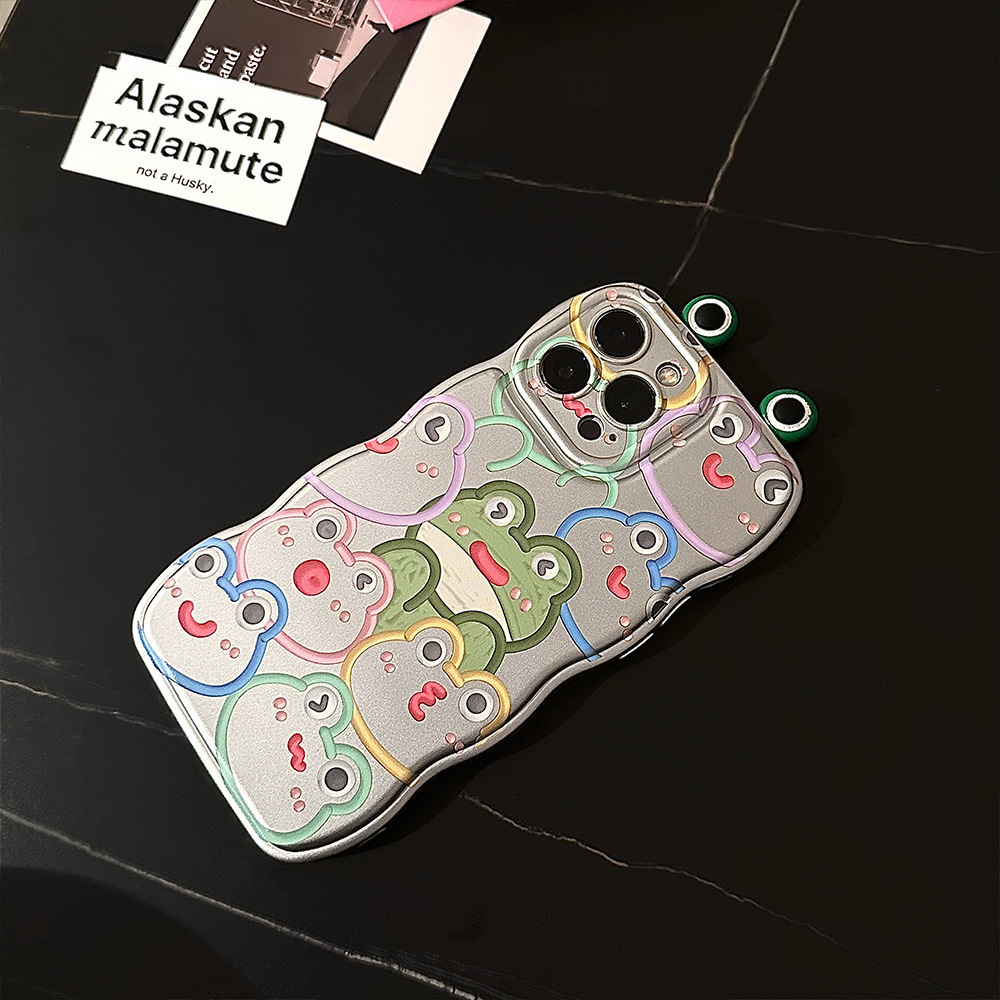 JYD Luxury Printed Electroplated Frog phone cover phone case For 11 12 13 14 12promax 13pro 13promax 14pro 14plus 14promax