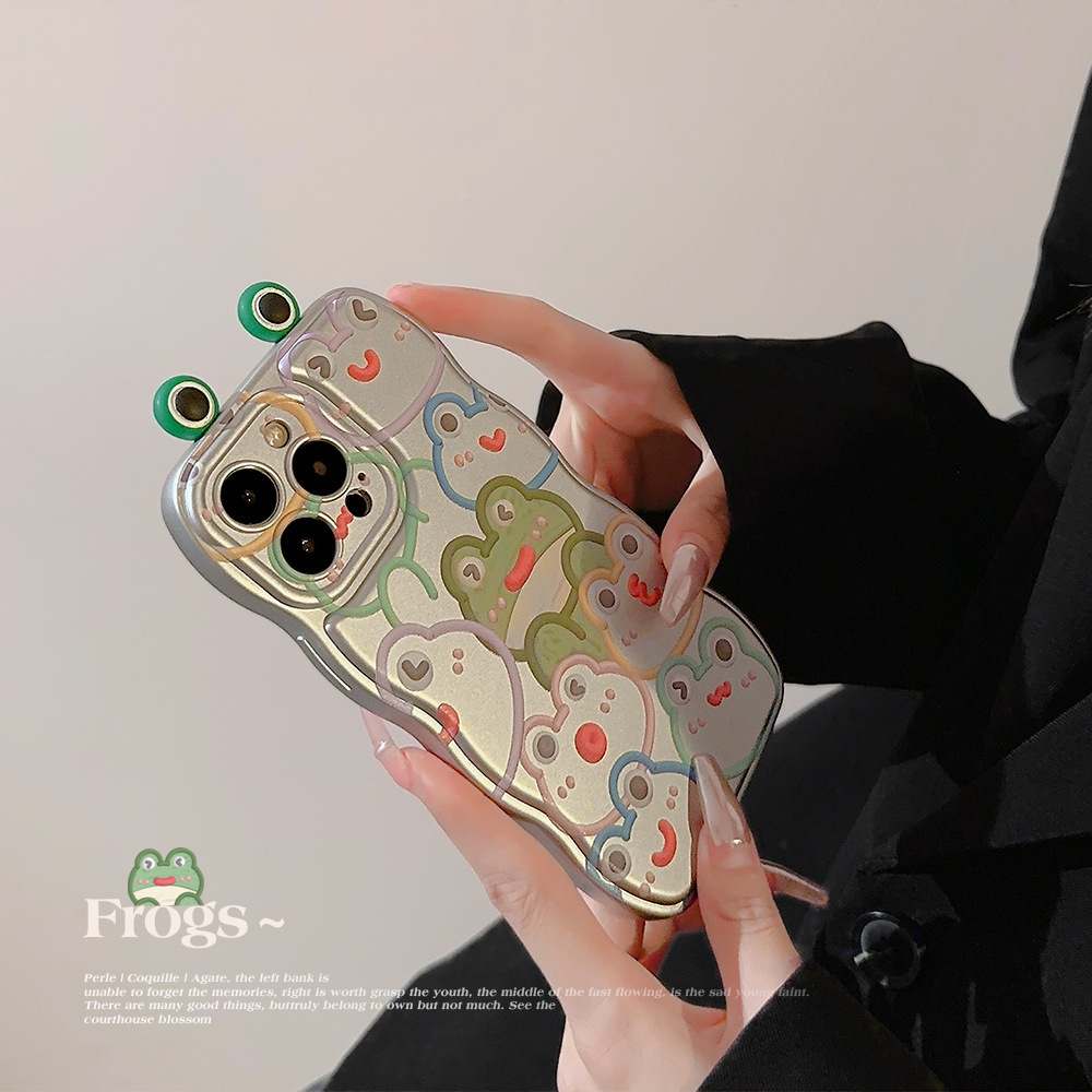 JYD Luxury Printed Electroplated Frog phone cover phone case For 11 12 13 14 12promax 13pro 13promax 14pro 14plus 14promax