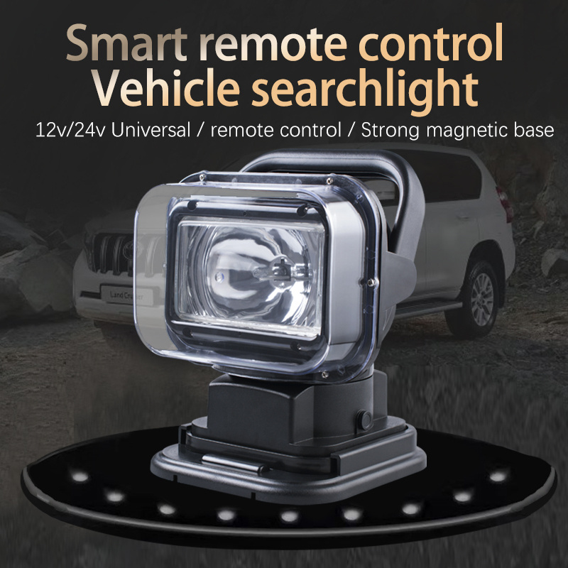 35W Marine Boat Spotlight 360 Degree Remote Control Waterproof HID Searchlight for Truck Off Road Car Boat Marine Driving Light