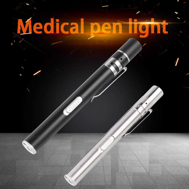 Dual light source USB rechargeable penlight medical detection portable clip torch pocket light flashlight for night walking