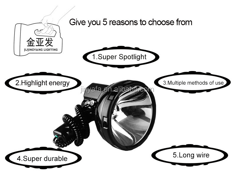 Super Bright 5000Lm Outdoor Searchlight DC 12V Car Spotlight Handheld Waterproof HID Torch for Hunting