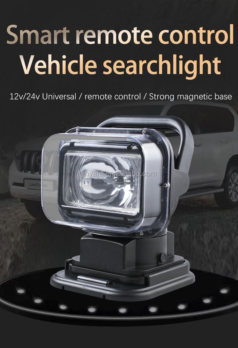 35W Marine Boat Spotlight 360 Degree Remote Control Waterproof HID Searchlight for Truck Off Road Car Boat Marine Driving Light