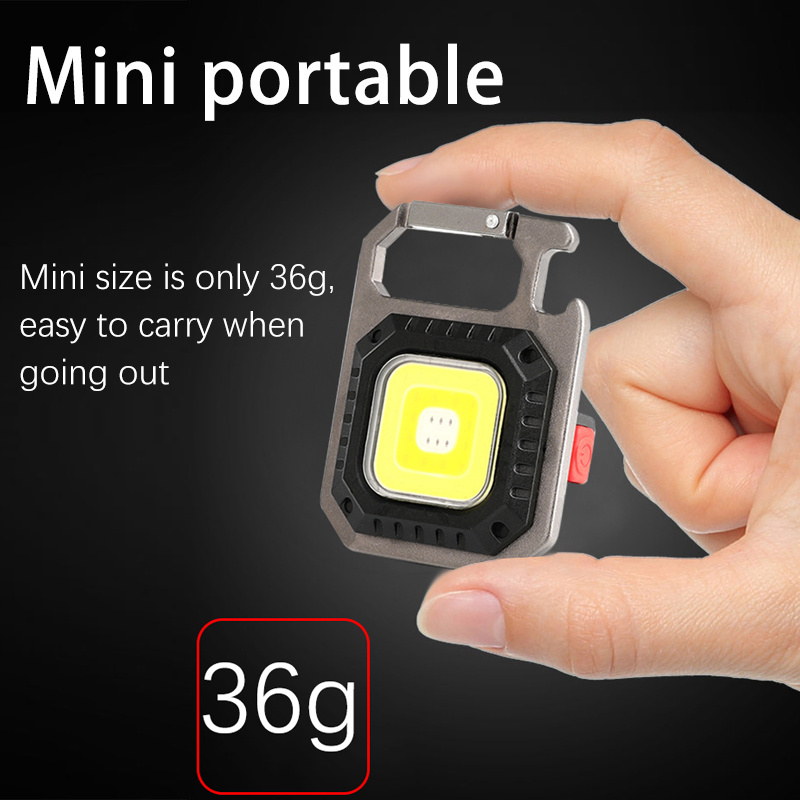 Small Pocket Flashlights Camping Keychain Light Mini Portable 3 Light Modes Bright USB LED Rechargeable torch