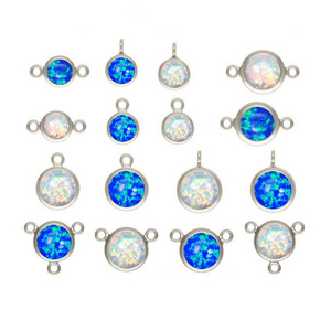 Unique 925 Sterling Silver Jewelry Connector Charm Pendant 4mm 6mm Opal Gemstone Beads For Jewelry Making