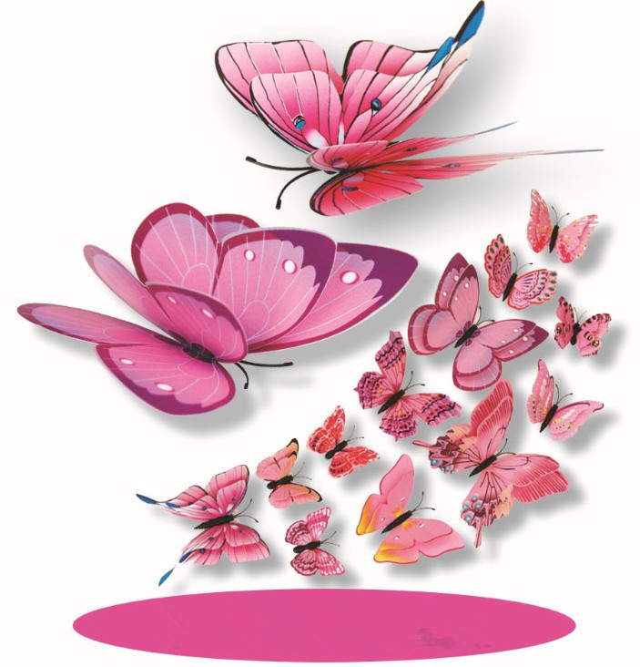 Plastic Simulation Luminous Butterflies with Brooch Clip Magnet Double-Sided Tape for Decoration