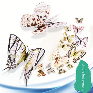 Plastic Simulation Luminous Butterflies with Brooch Clip Magnet Double-Sided Tape for Decoration