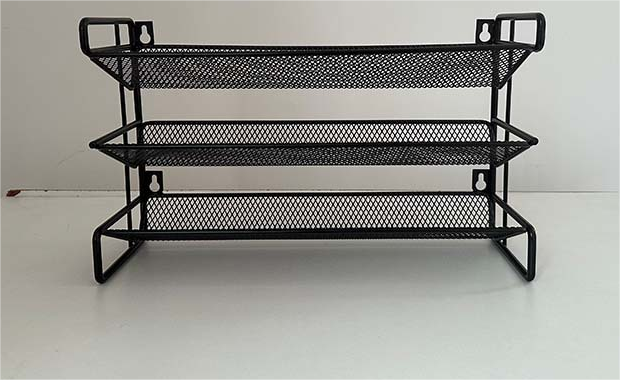 Kitchen Accessories Metal 3 Slanted Tiers Spice Display Rack Storage Organizer Shelf