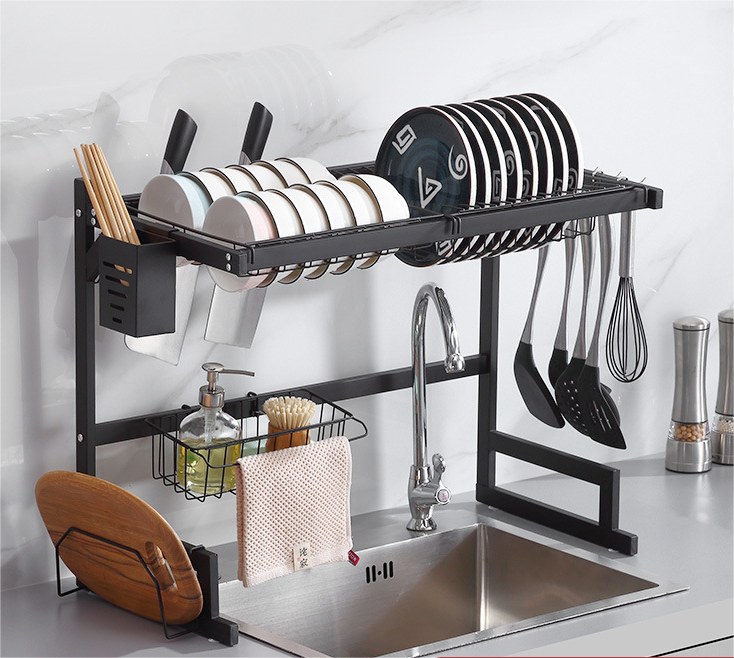 Customized New Product Ideas 2 Tier Large Kitchen Sink Shelf Rack Kitchen Organizer Over Sink Dish Drying Rack