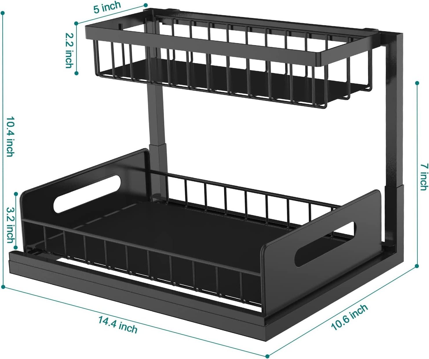 Multi-purpose Under Sink Shelf  Bathroom Organizer Under Sink with Sliding Storage Drawer