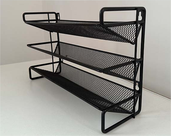 Kitchen Accessories Metal 3 Slanted Tiers Spice Display Rack Storage Organizer Shelf