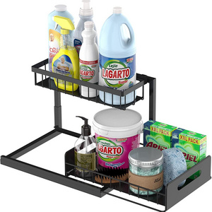 Multi-purpose Under Sink Shelf  Bathroom Organizer Under Sink with Sliding Storage Drawer