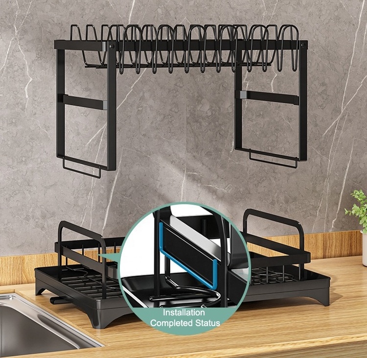 2 tier mini dish rack kitchen storage drying home storage & organization