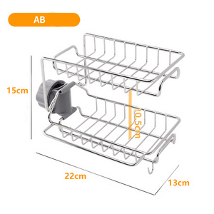 Multi-functional Stainless Steel Faucet Kitchen Storage Rack Sponge Holder Drainage Rack