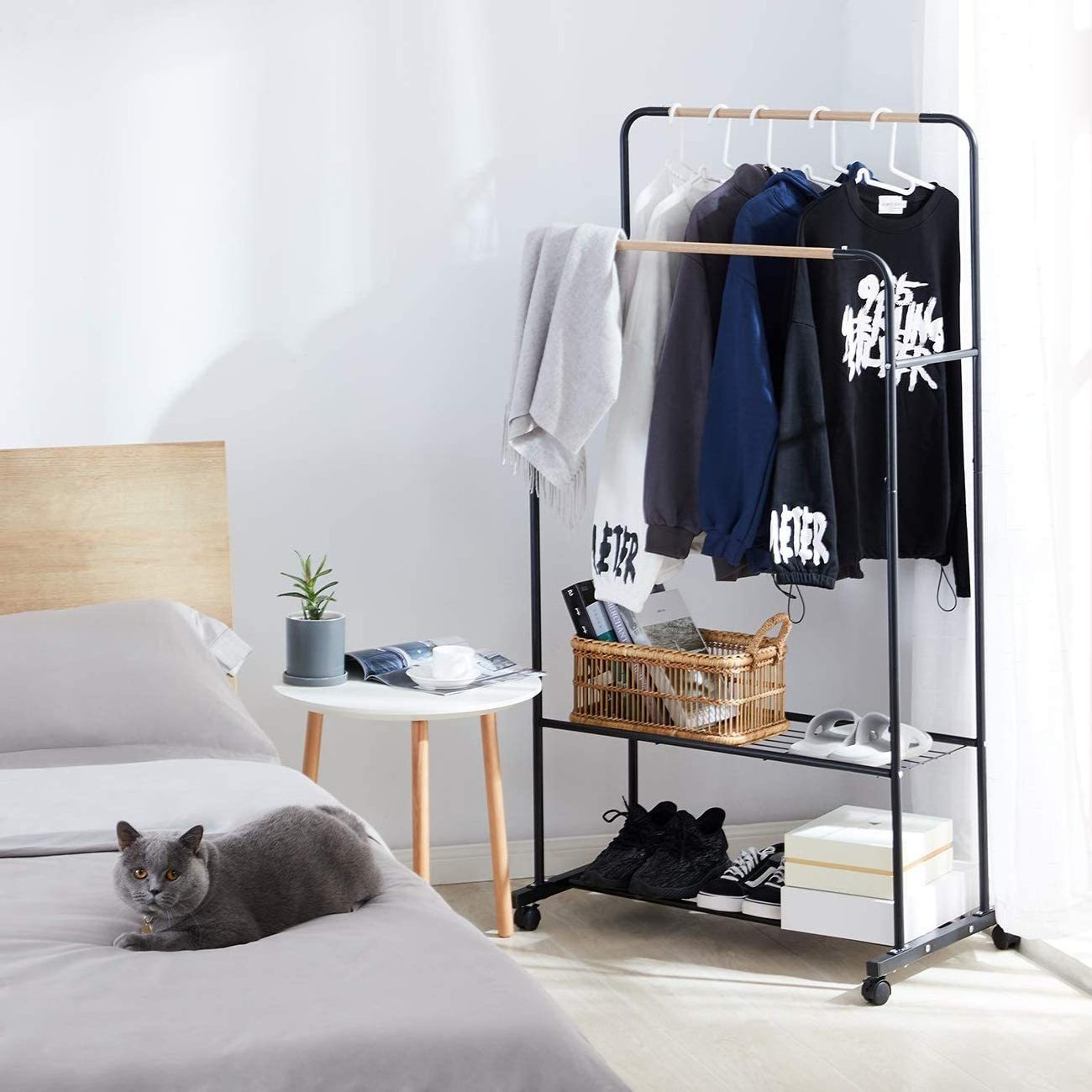 Stainless Steel Handing Rack Floor Clothes Hanger Cost Cloth Stand For wardrobe