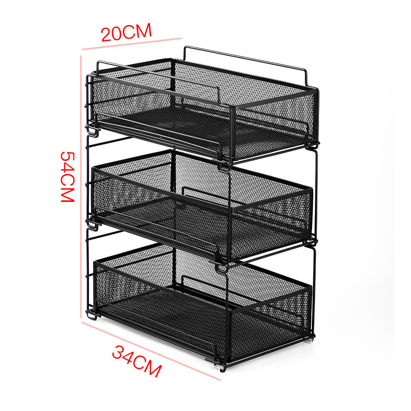 Modern Desk Organizer Pull Out Drawer Wire Basket Sliding Cabinet Basket Organizer Drawer