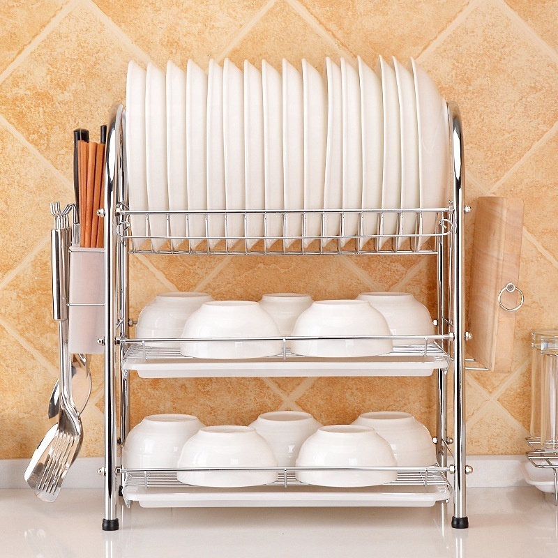 quality stainless steel and drip tray design kitchen storage holder dish drainer rack