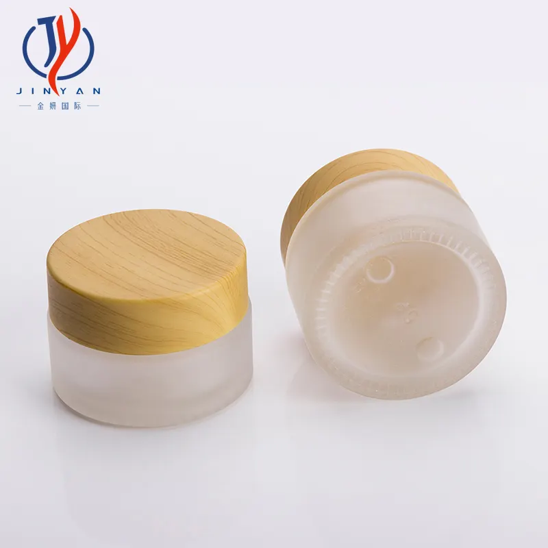 Bamboo Cosmetic Packaging 5g 20g 30g 50g 100g Hair Cream Bamboo Face Cream Glass Jar