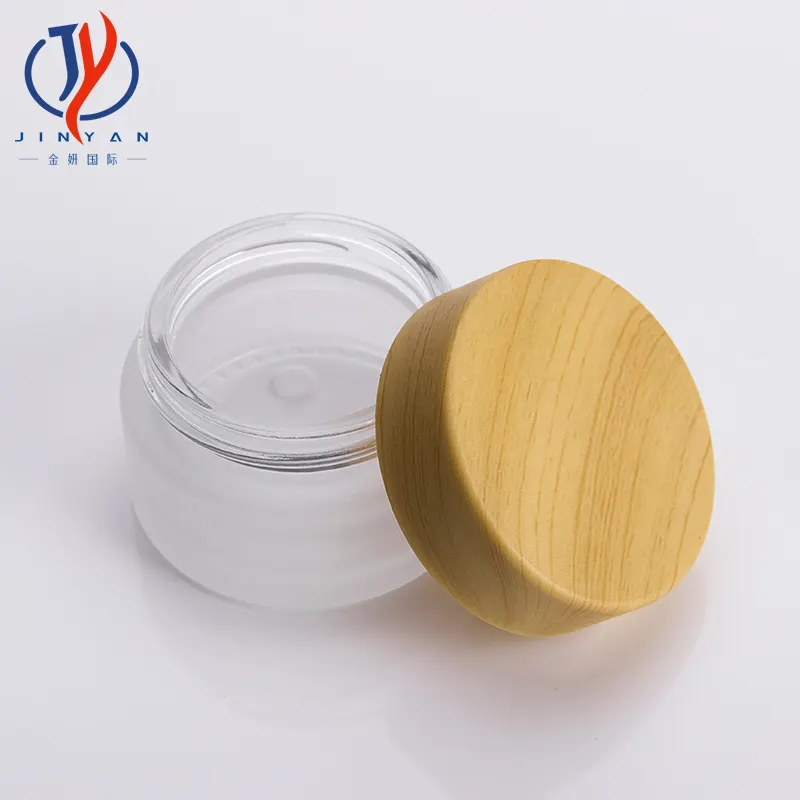 Bamboo Cosmetic Packaging 5g 20g 30g 50g 100g Hair Cream Bamboo Face Cream Glass Jar