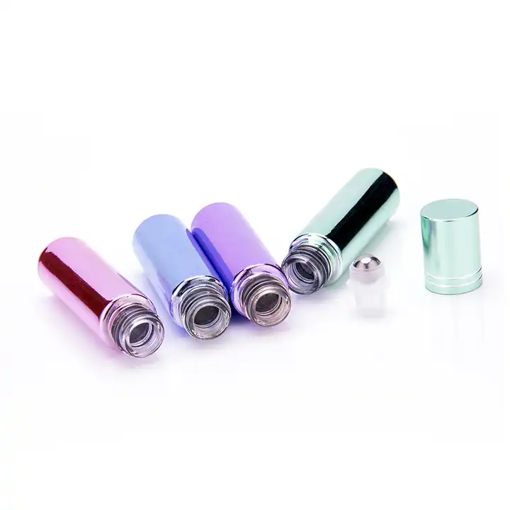 5ml 10ml UV Black Glass Roll-on Perfume Bottle Anti-UV Glass Roller Ball Bottle Glass Bottle With Metal Ball For Perfume