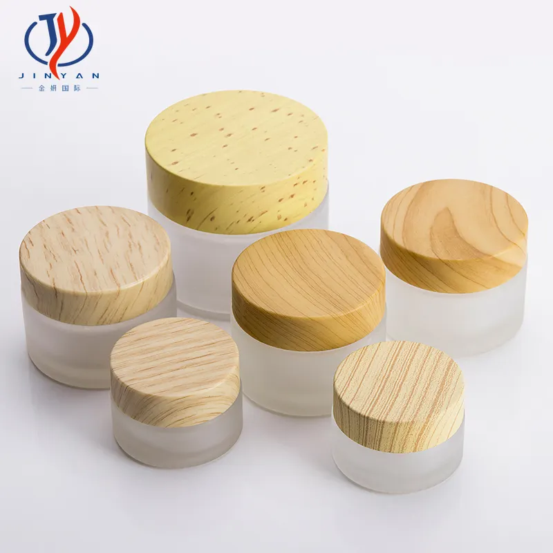 Bamboo Cosmetic Packaging 5g 20g 30g 50g 100g Hair Cream Bamboo Face Cream Glass Jar