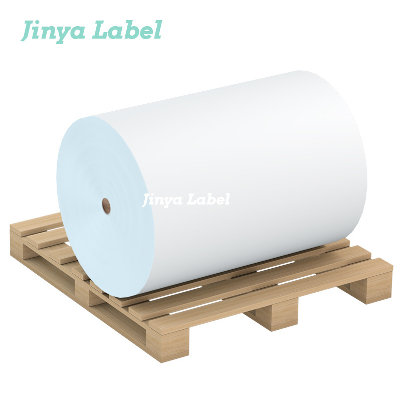 Semi-Gloss Paper Permanent Adhesive  White on label sticker master jumbo rolls exquisite printing thermal transfer printing