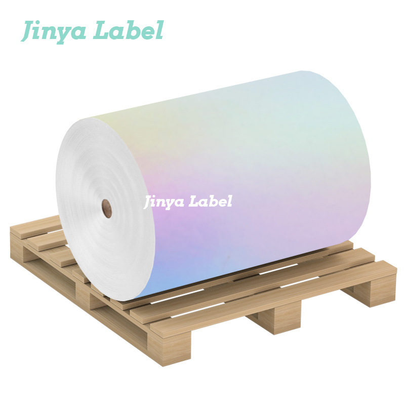 Semi-Gloss Paper Permanent Adhesive  White on label sticker master jumbo rolls exquisite printing thermal transfer printing