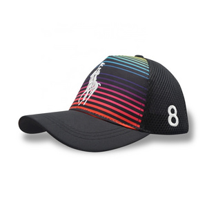 BSCI embroidery sublimated 6 panel baseball cap with logo 100% polyester fashion hat Bone de basebo