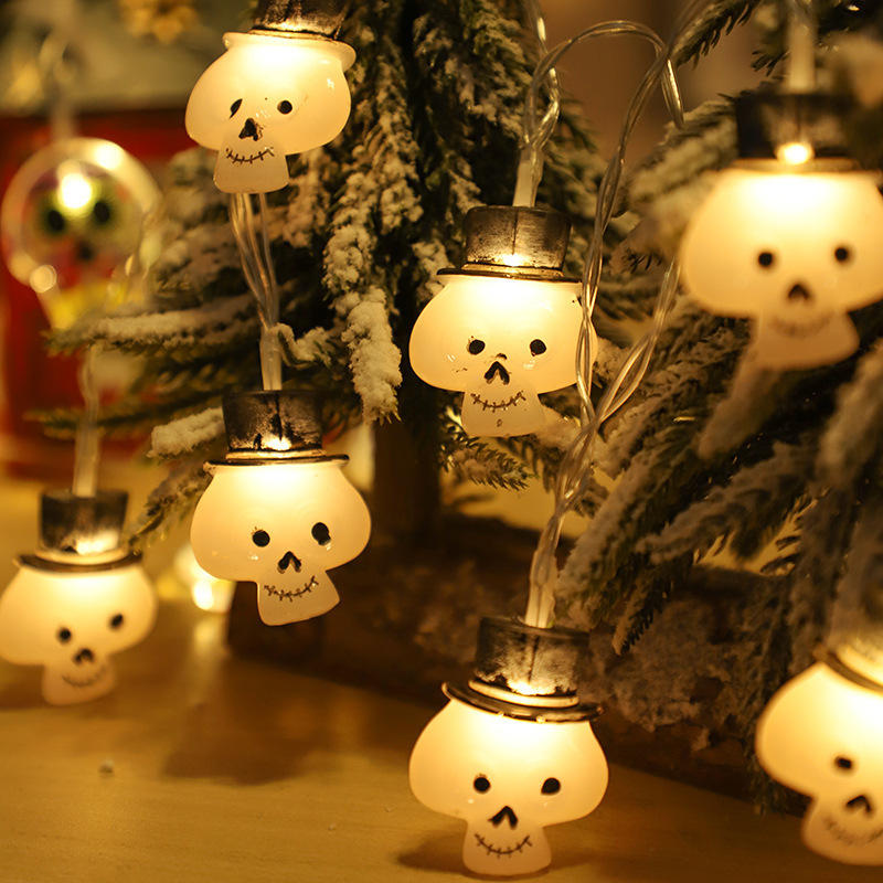 New Halloween led skull battery light string bat Easter pumpkin pendant home indoor atmosphere decorative lights