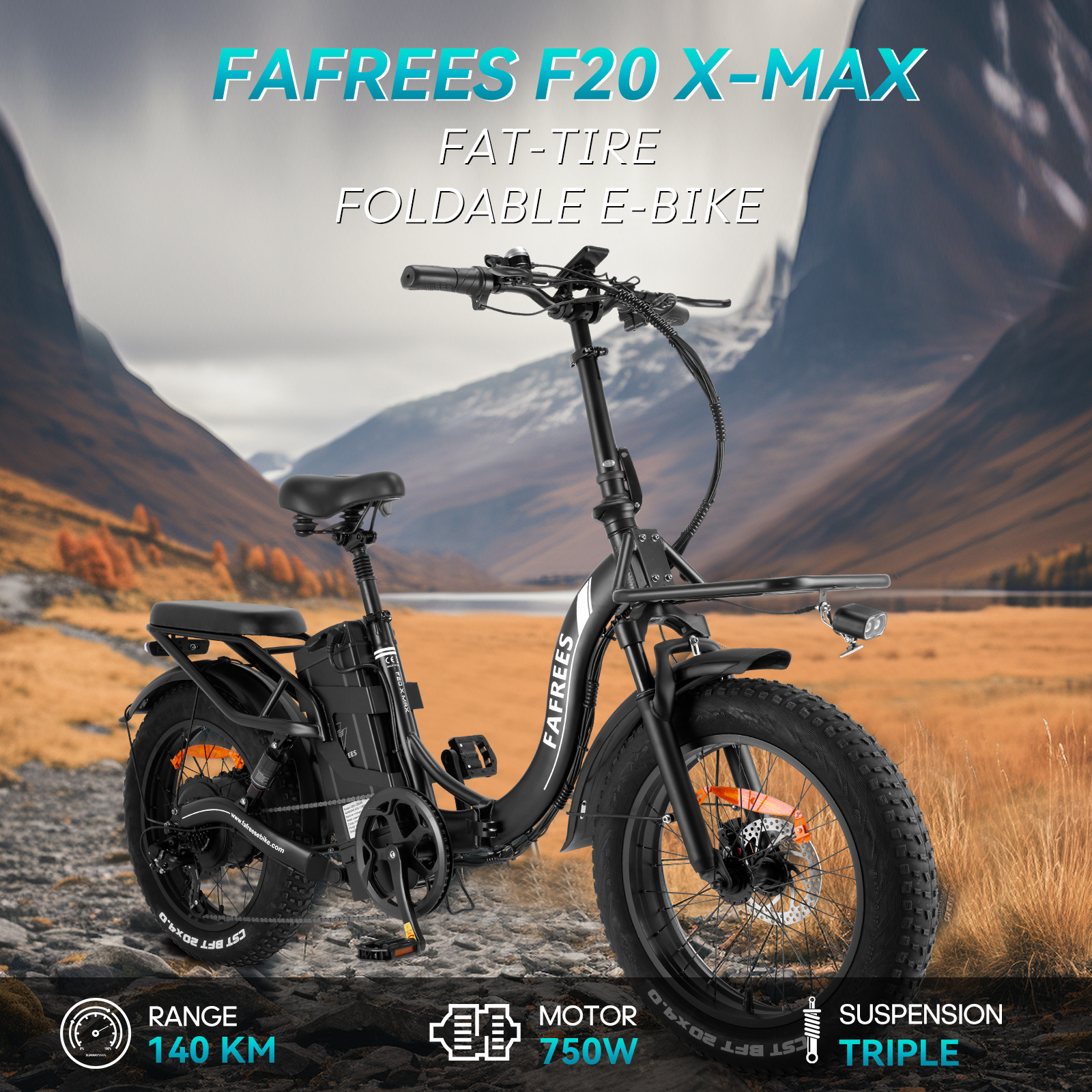 EU Warehouse fast shipping  Fafrees F20 X MAX 48V 750W 30Ah long range  20-inch fat tire Aluminum Tube electric bicycle