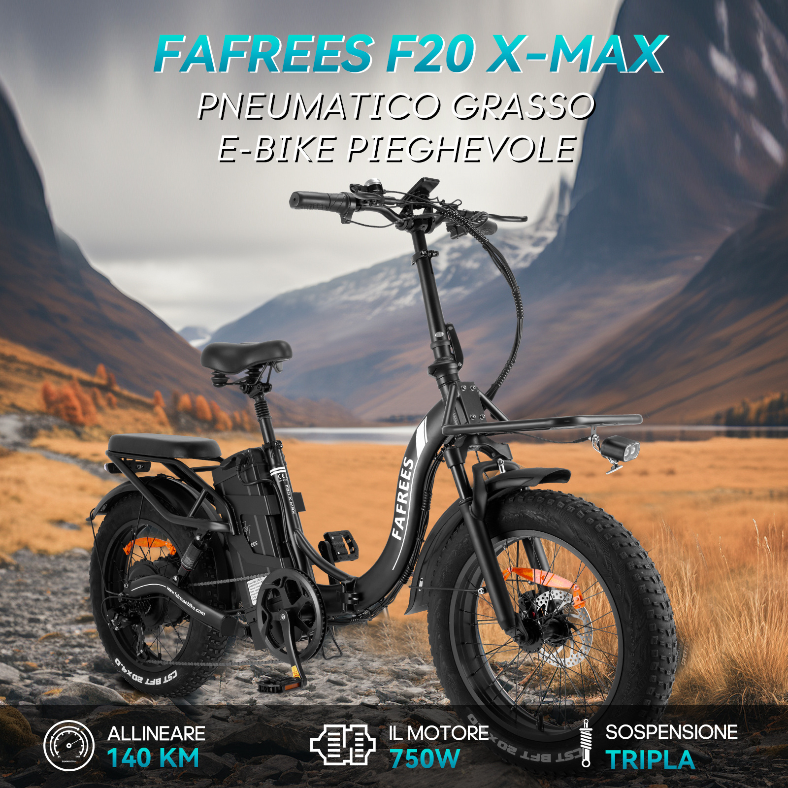 Free Shipping 2023 FAFREES new design 20 inch fat city bike 750W folding  bicycle  battery 30ah 48v electric bike