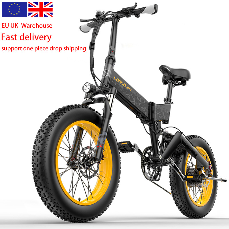 EU UK LANKELEISI X3000plus 1000w Electric Bicycle Snow Bike 48v 17.5ah Battery Ebike 20 Inch Fat Tire Electric Folding Bike