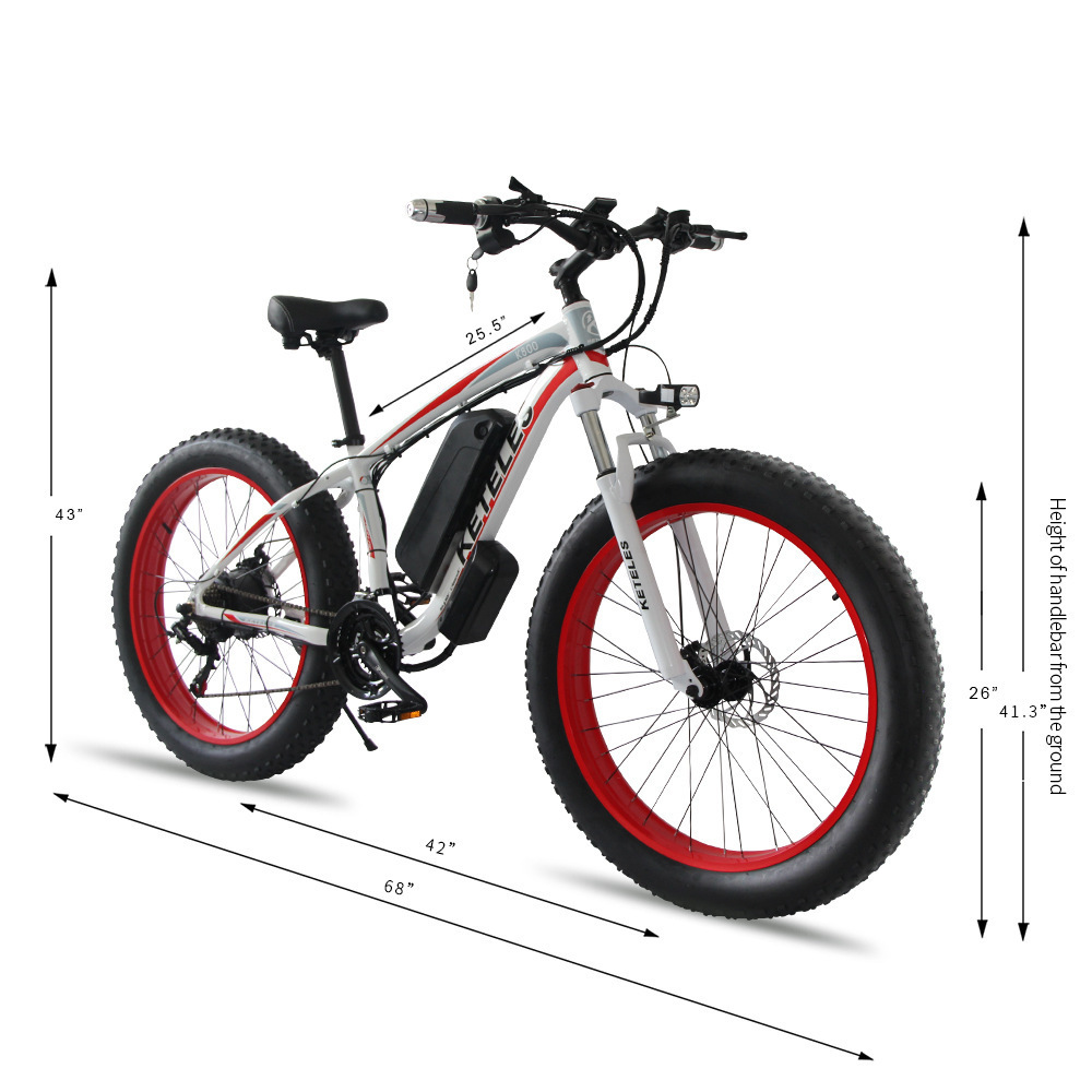 Factory Direct sale KETELES K800 23AH lithium  Battery  Fat Tire eBike 2000W dual motor 48V Aluminum Frame 26 electric bike