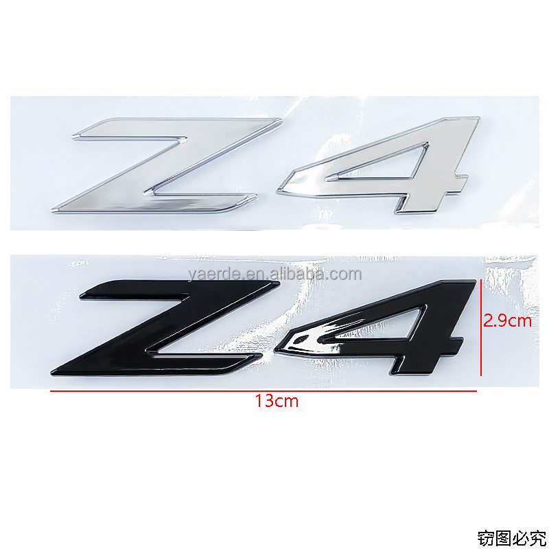 Z4 Silver black Plastic ABS Limited Car Badge Water Repellent Custom Chrome Plating 3D Design Car Emblem For BMW