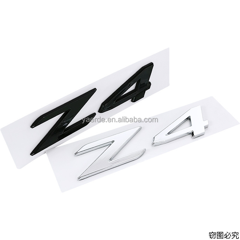 Z4 Silver black Plastic ABS Limited Car Badge Water Repellent Custom Chrome Plating 3D Design Car Emblem For BMW