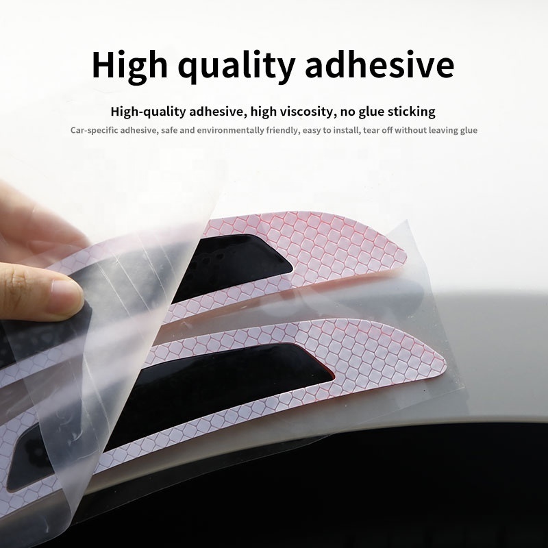 Night Reflective Warning Stickers Carbon Fiber Strips Universal Car Wheel Eyebrow Reflective Stickers