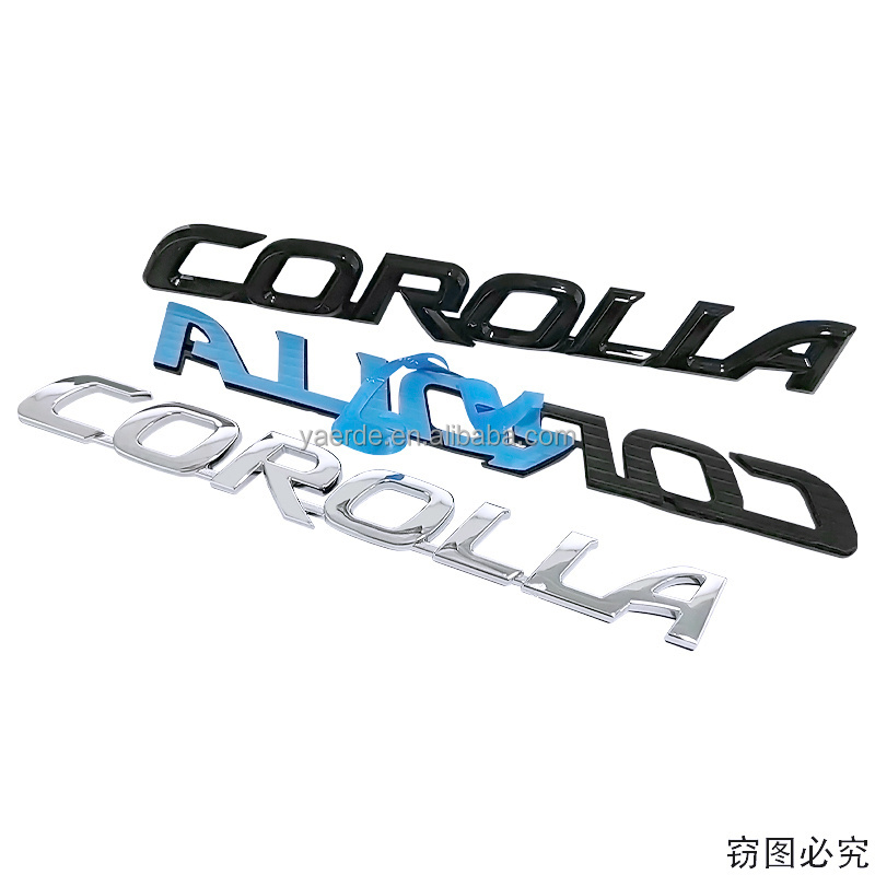 Corolla Car Stickers Custom Logo ABS Plastic Auto Accessories Car Letter Badge Emblem For Toyota