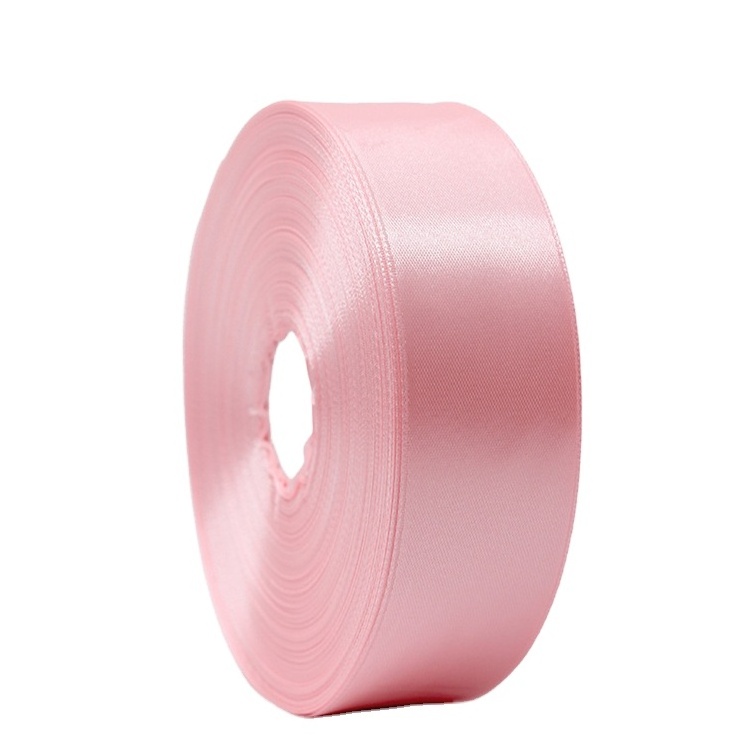 HFT High Quality Factory Supply Polyester Satin Ribbon Roll Colored Satin Ribbons Single & Double Face Ribbons for Gift Wrap