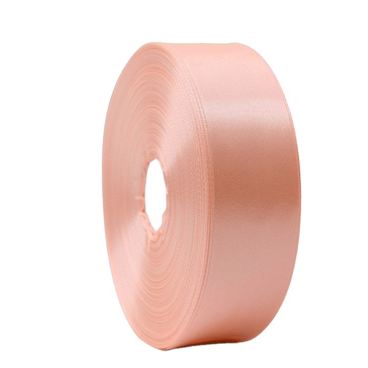 HFT High Quality Factory Supply Polyester Satin Ribbon Roll Colored Satin Ribbons Single & Double Face Ribbons for Gift Wrap