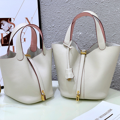 Ladies Luxury Vintage Vegetable Basket Bag Cowhide Women Tote Hand Bags Purses Real Genuine Leather Handbags 2022 China Daily