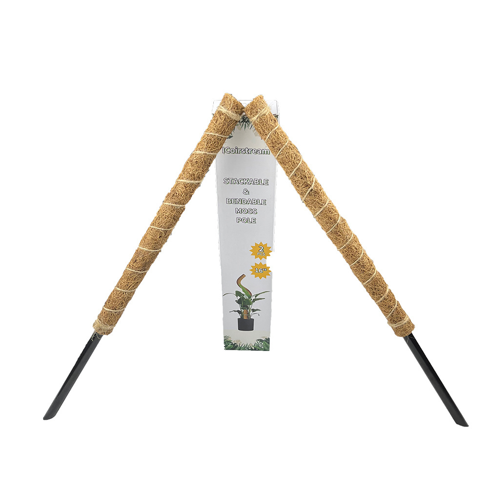 The 17-inch natural coconut fiber bending climbing pole can change the shape of the plant support pole coir stick