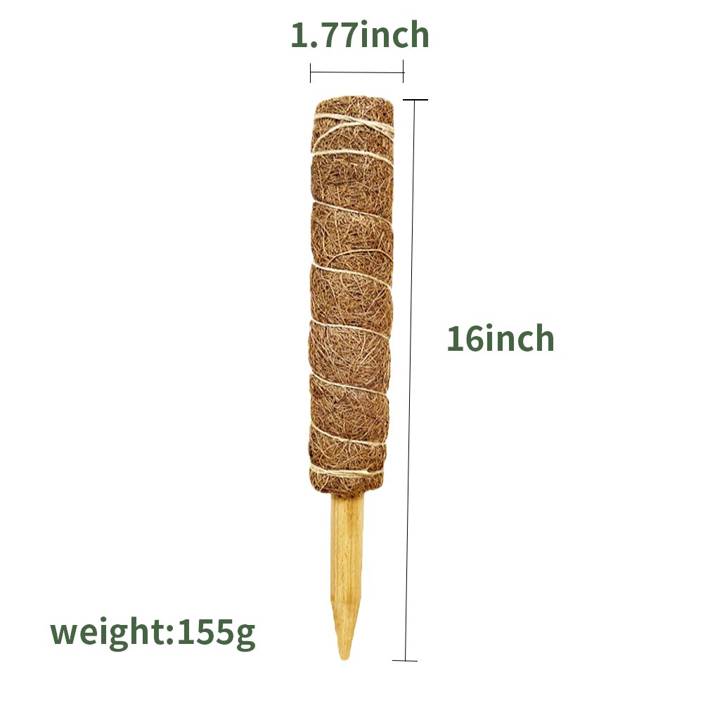 40cm coconut palm moss rod coconut fiber climbing cane stick turtle back plant growth support moss pole coir stick