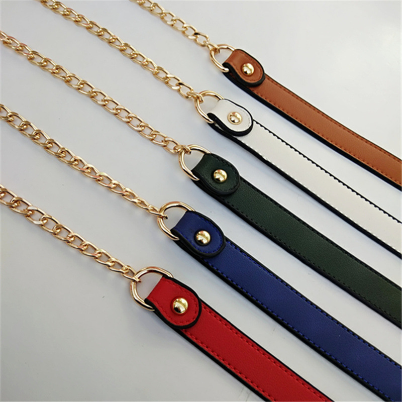 11 Colors PU Leather Thin Ladies Crossbody Shoulder Straps PU Leather Chain Replaceable Strap For Women Hand Bags