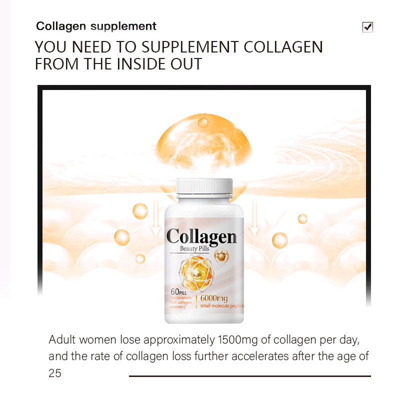 Skin Whitening Collagen Tablets L-glutathione Vitamin C  Capsule Anti-Aging Health Care Capsule