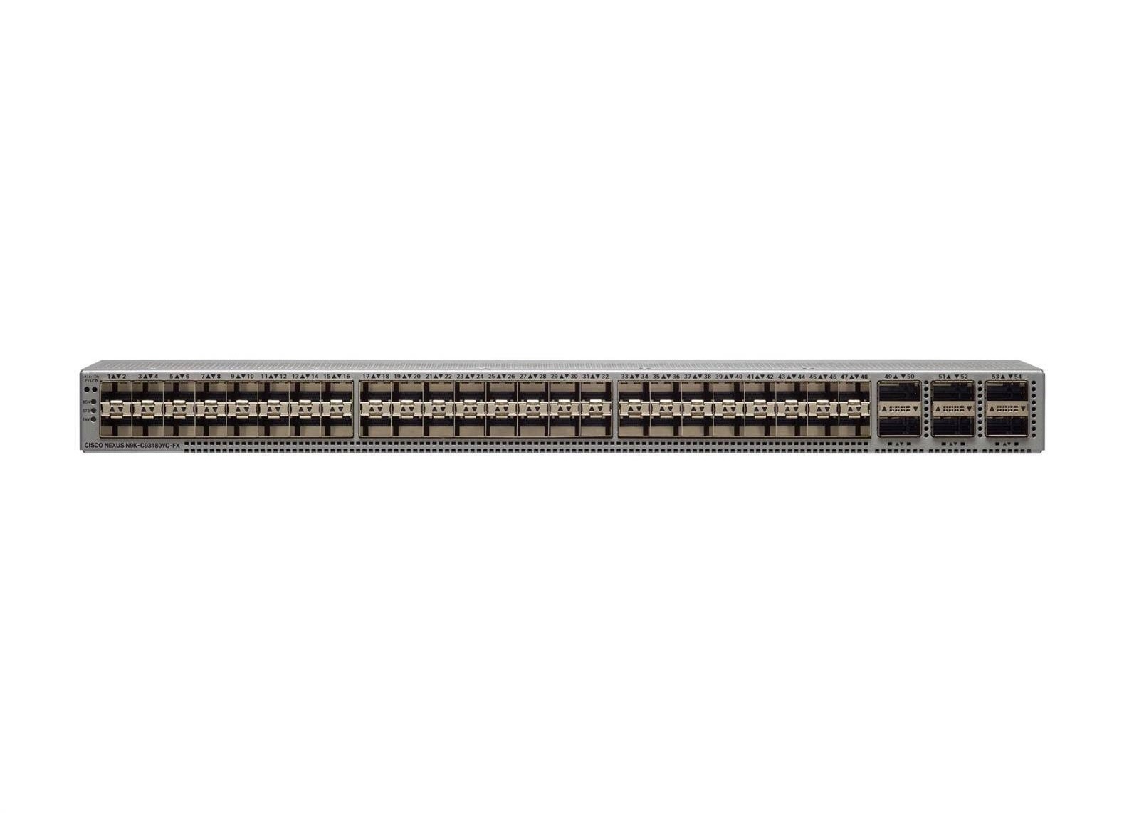 N9K-C93180YC-FX 48 x 1/10/25-Gbps fiber ports and 6 x 40/100-Gbps QSFP28 ports network switches 48 port network switch