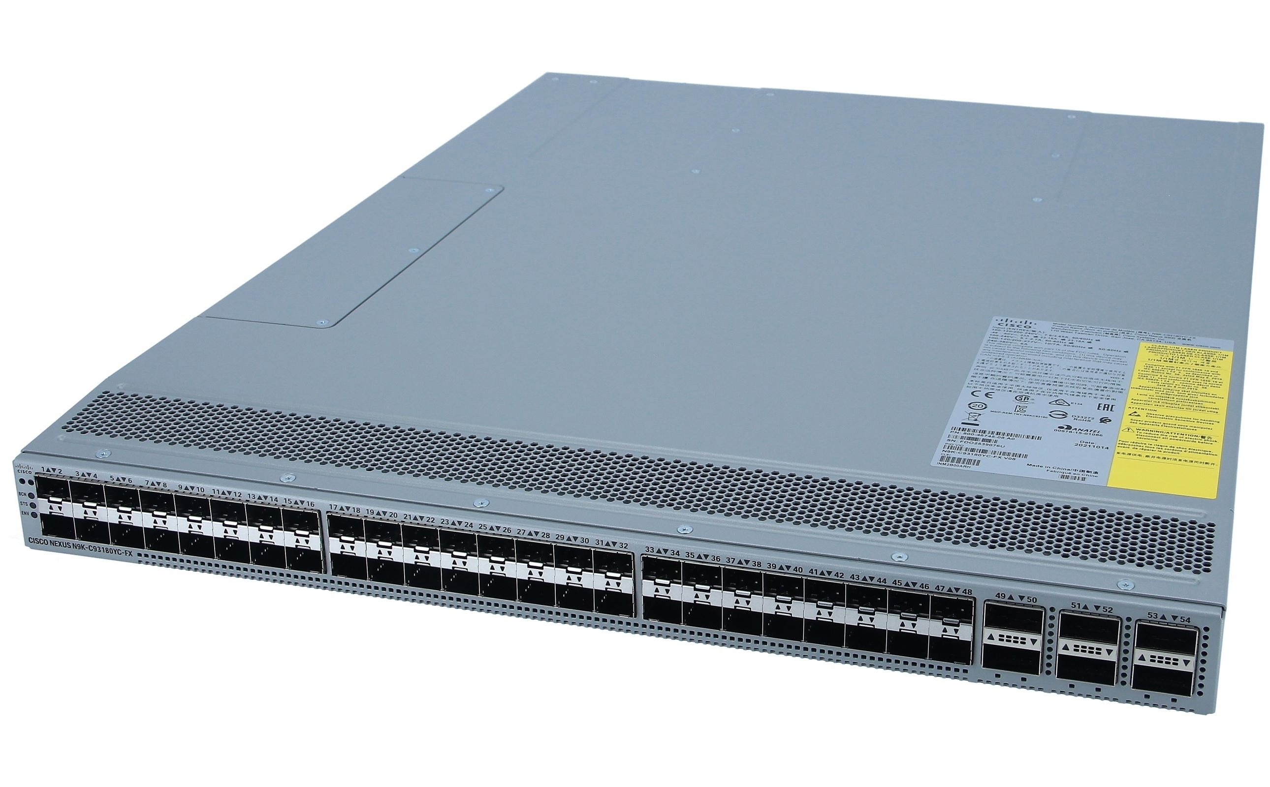 N9K-C93180YC-FX 48 x 1/10/25-Gbps fiber ports and 6 x 40/100-Gbps QSFP28 ports network switches 48 port network switch