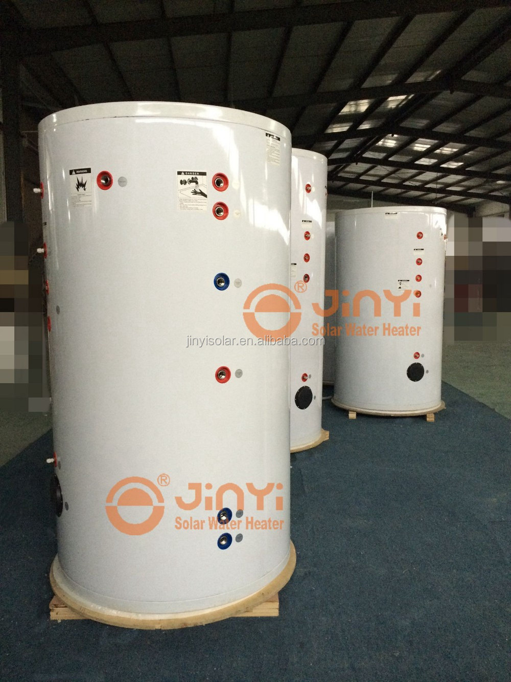 Jinyi High Quality 500L Pressurized Two Coils Stainless Steel Solar Water Tank/boiler